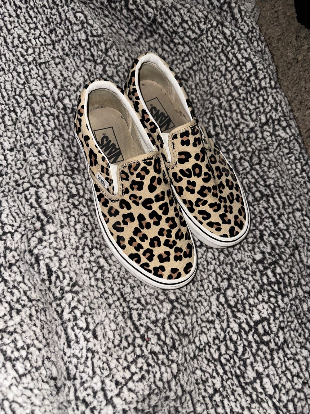 Vans Slip-On Cheetah Print Sneakers - Tan & Black